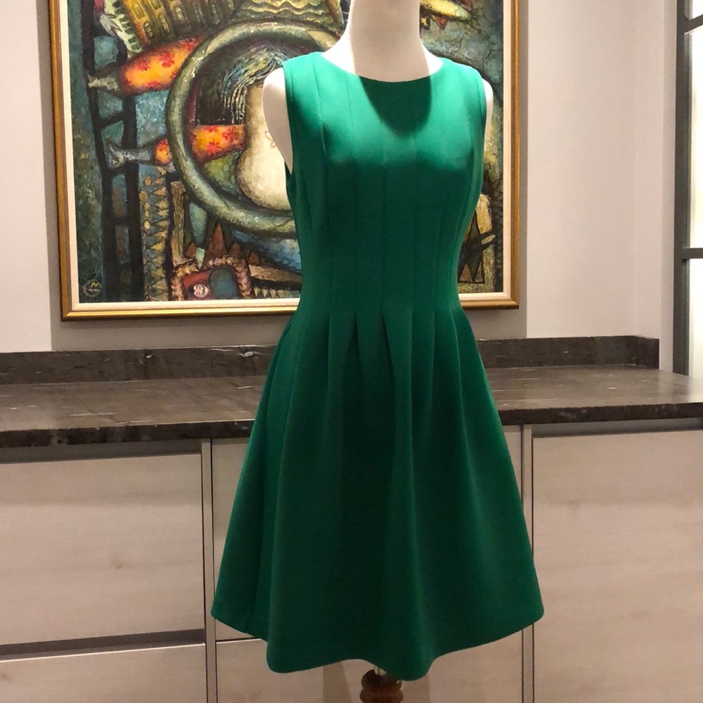 Fitted & pleated flare dress